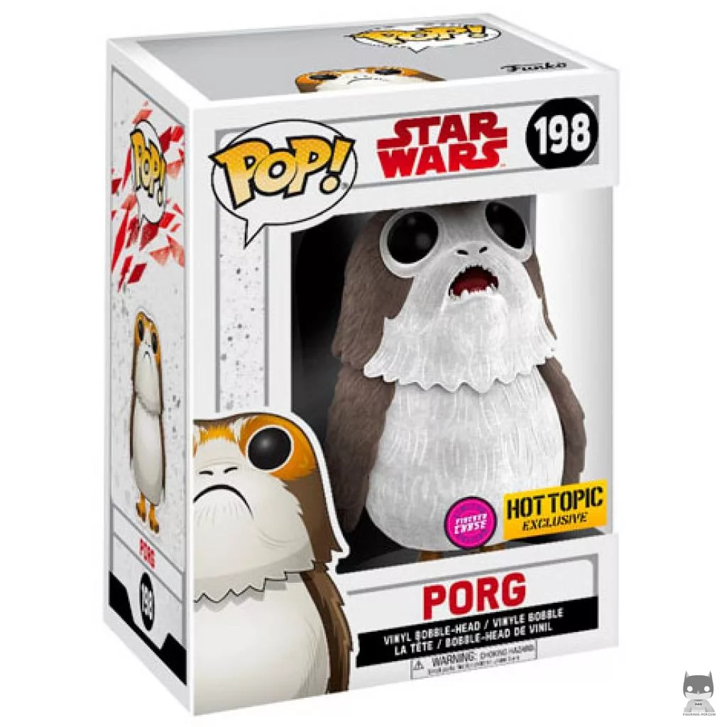 Figura Funko Pop! Porg con la boca abierta (Chase & Flocado) en su caja