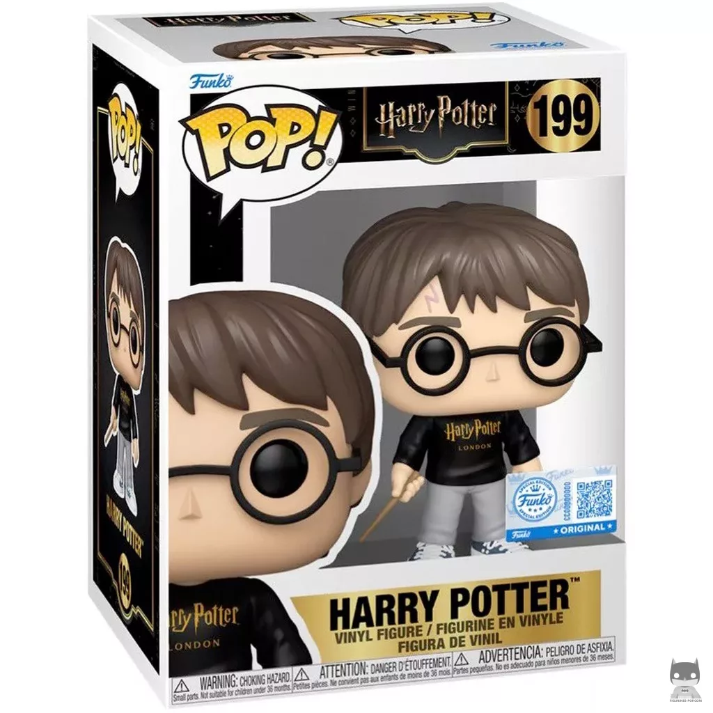 Figura Funko Pop! Harry Potter (Jersey de Londres) en su caja