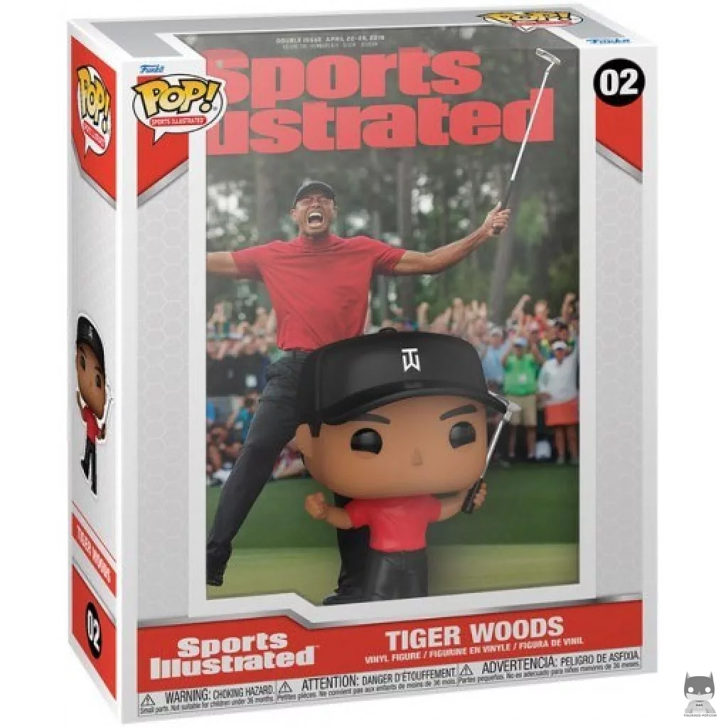 Figura Funko Pop! Portada de Sports Illustrated: Tiger Woods en su caja