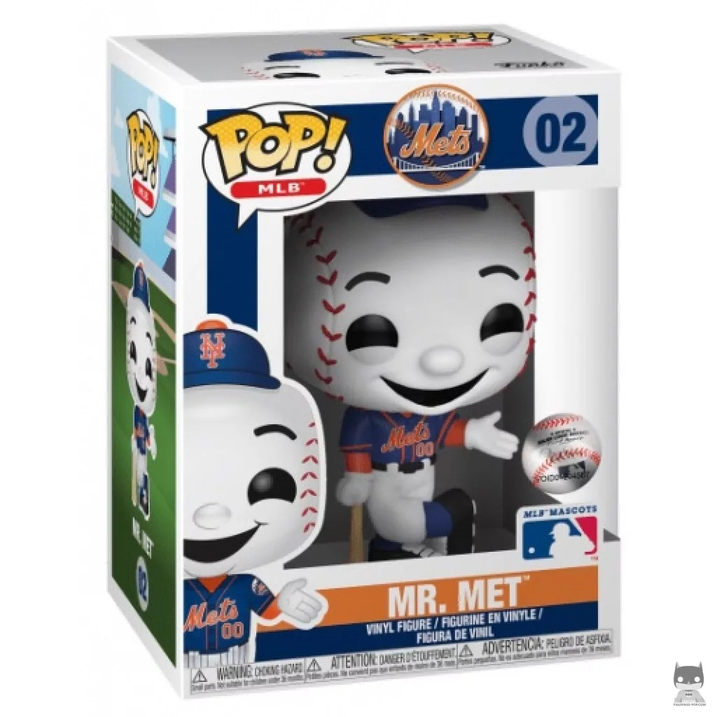 Figura Funko Pop! Mr. Met (Azul) en su caja