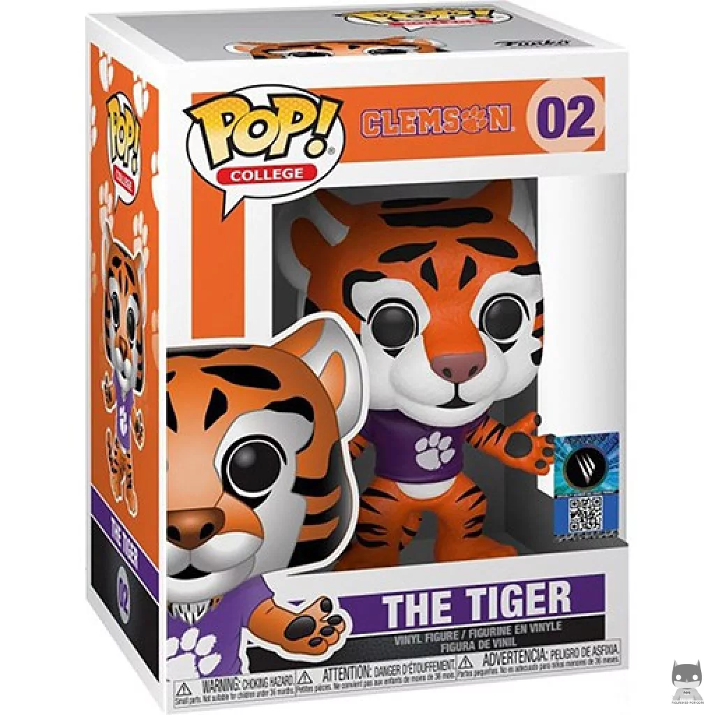 Figura Funko Pop! The Tiger (Clemson) en su caja