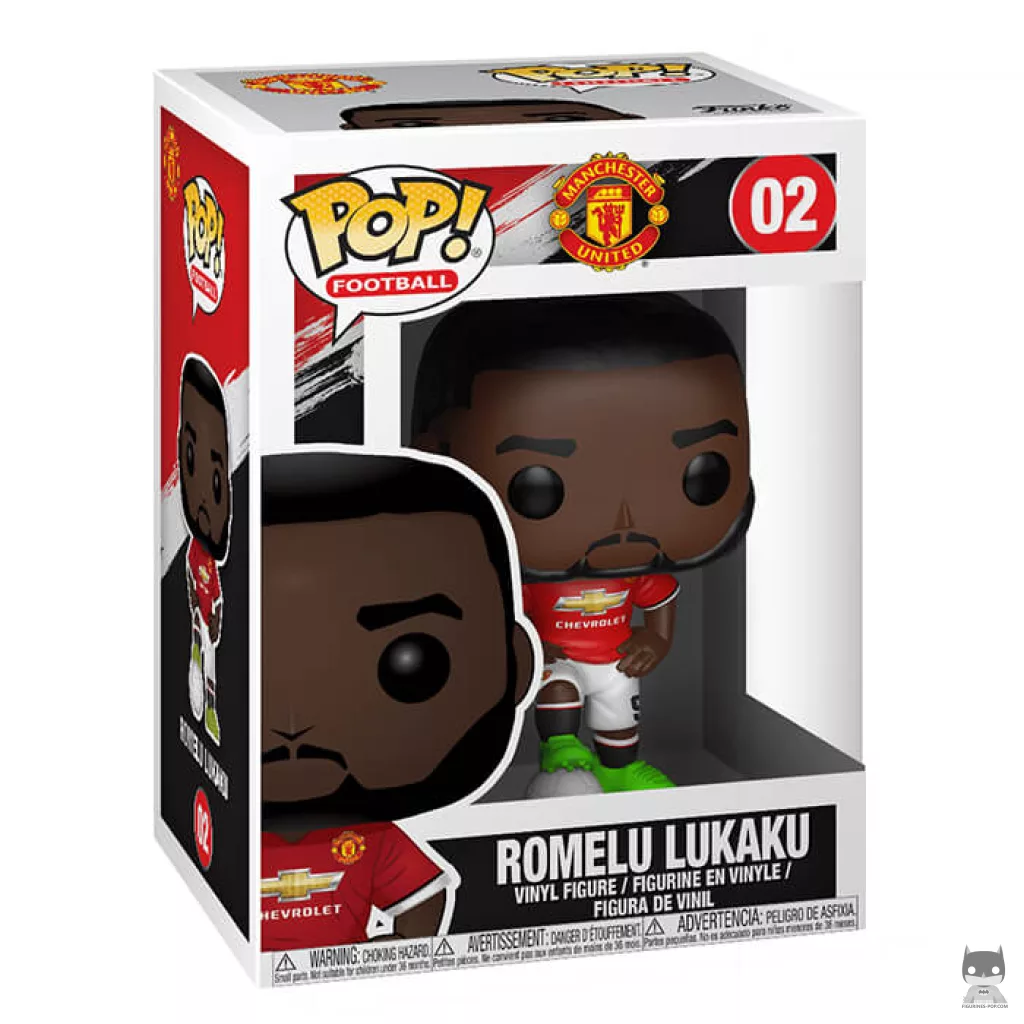 Figura Funko Pop! Romelu Lukaku (Manchester United) en su caja