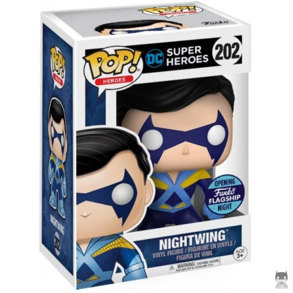 Figura Funko Pop! Nightwing disco en su caja