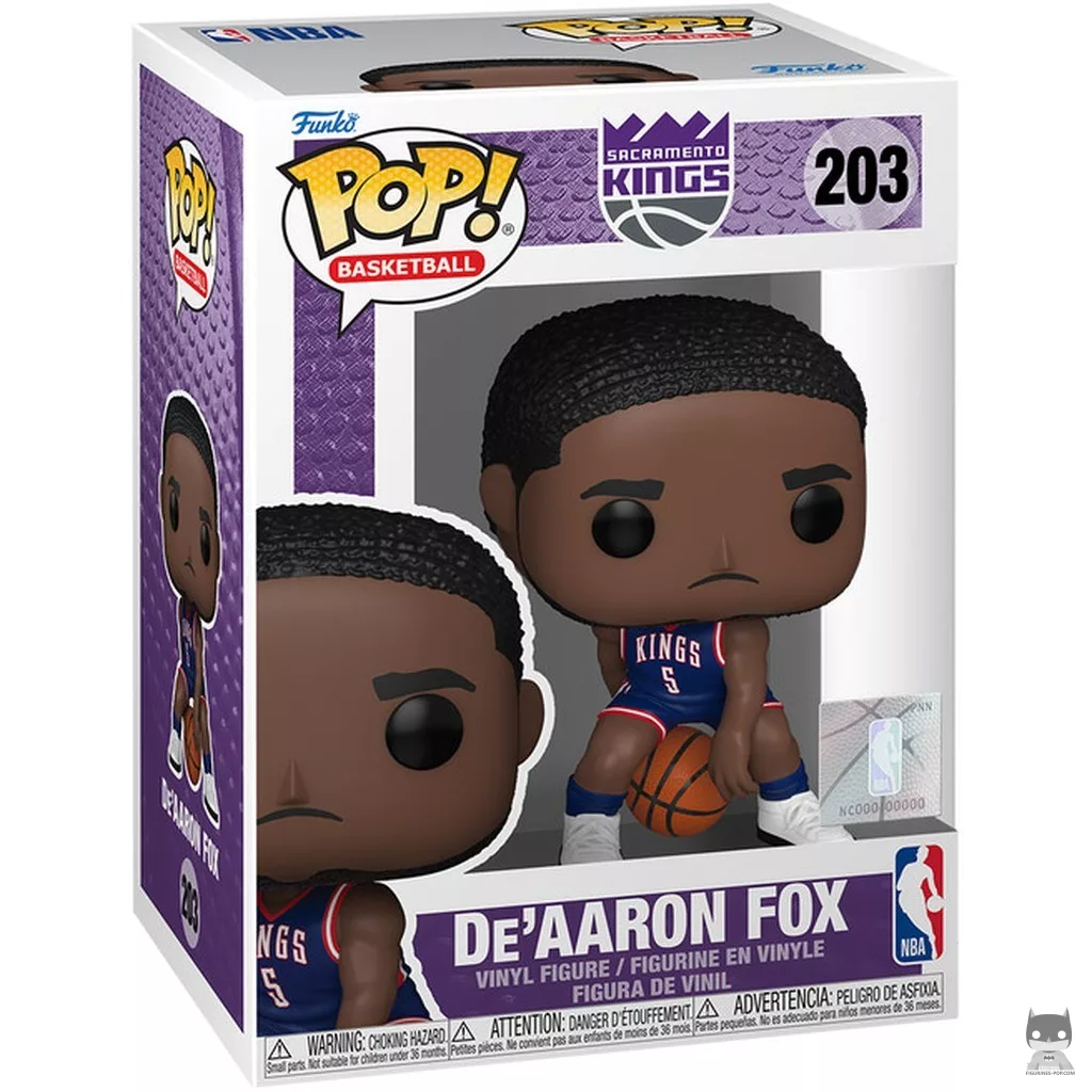 Figura Funko Pop! De'Aaron Fox (Uniforme City Edition 2024) en su caja