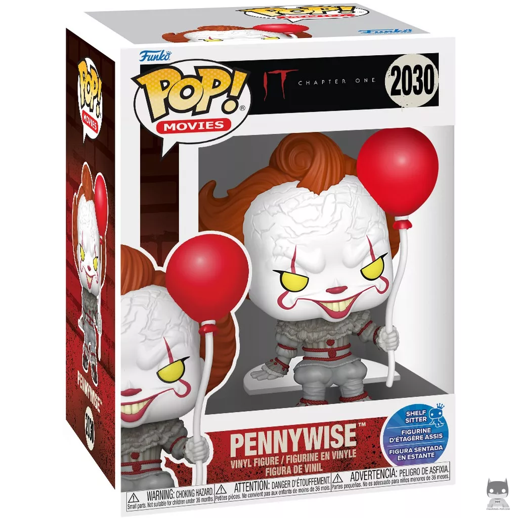 Figura Funko Pop! Pennywise con globo (Shelf Sitter) en su caja