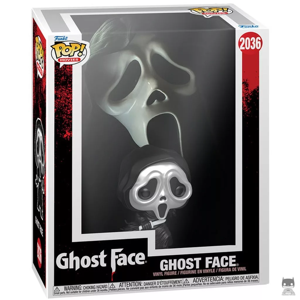 Figura Funko Pop! Ghost Face (Metalizado) (Portada VHS) en su caja
