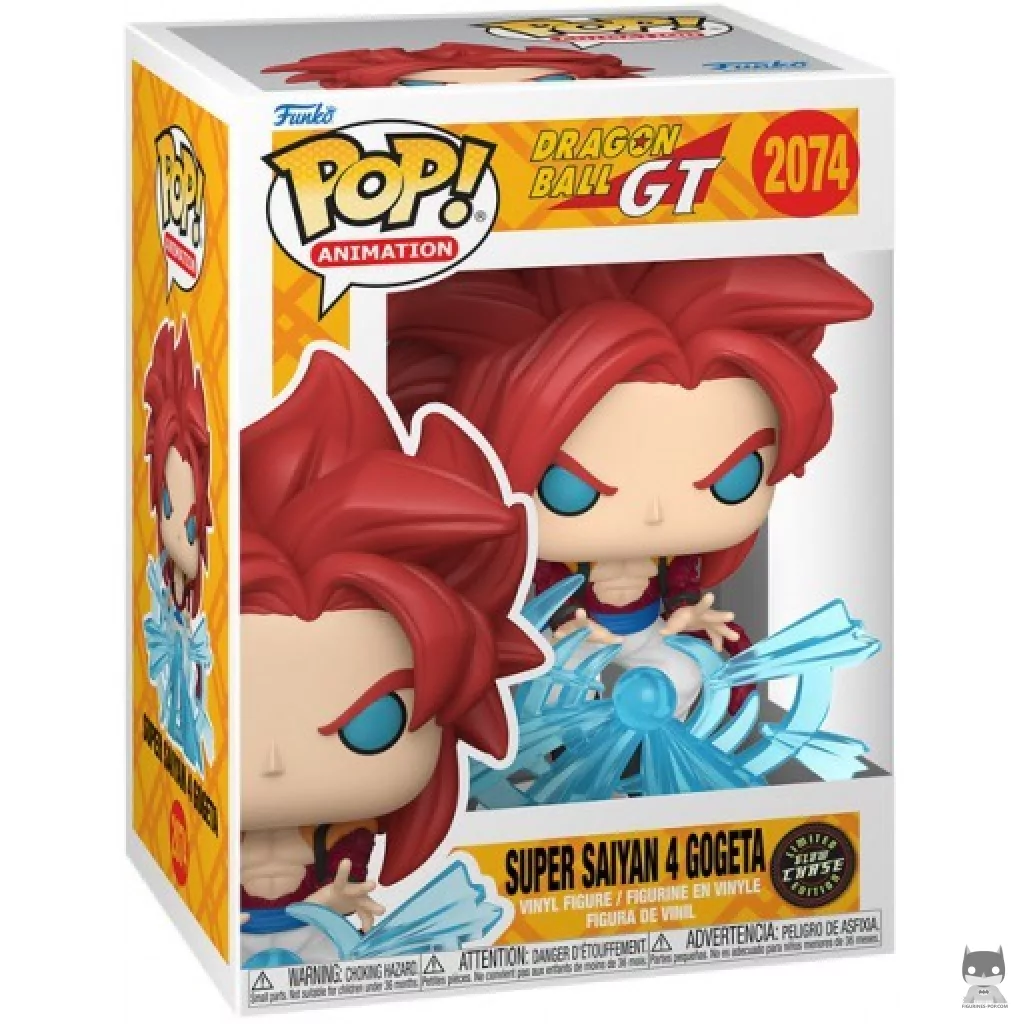 Figura Funko Pop! Gogeta Super Saiyan 4 (Chase & Brilla en la oscuridad) en su caja