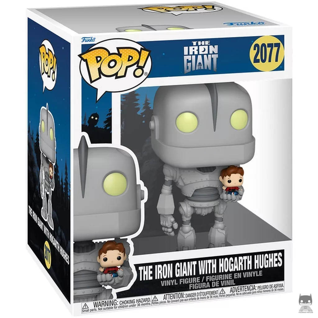 Figura Funko Pop! El gigante de hierro con Hogarth Hughes (Supersized) en su caja