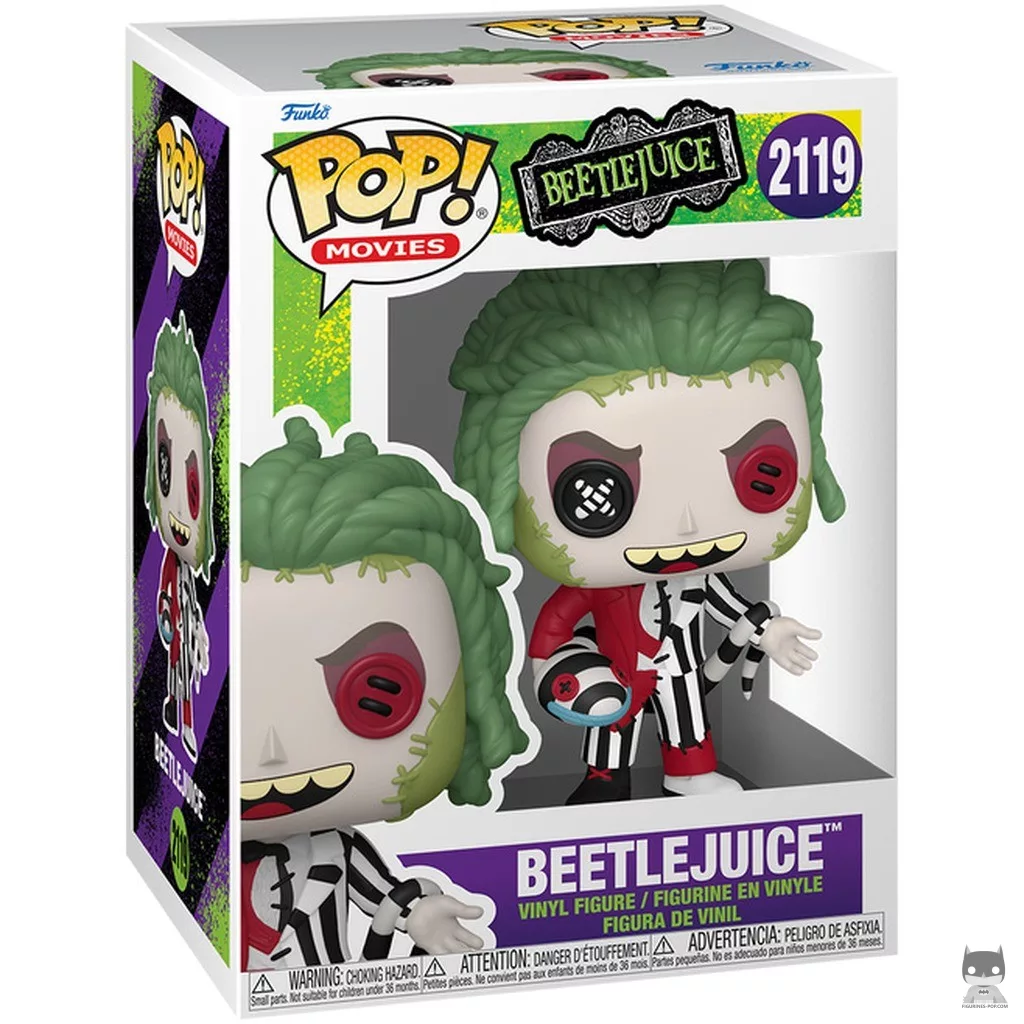 Figura Funko Pop! Beetlejuice (Patchwork) en su caja