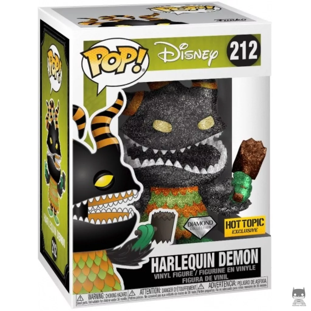 Figura Funko Pop! Demonio Arlequín (Purpurina de diamante) en su caja