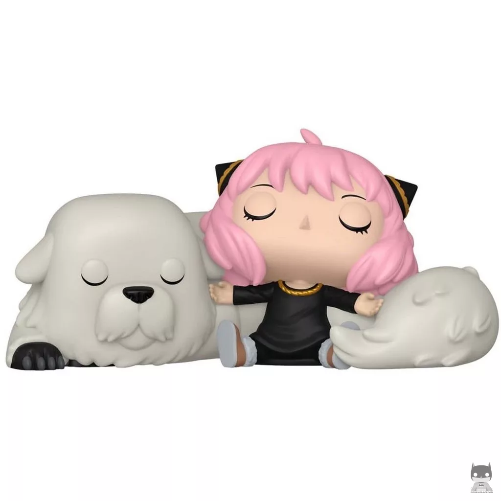 Figura Funko Pop! Anya Forger durmiendo sobre Bond (Spy x Family)