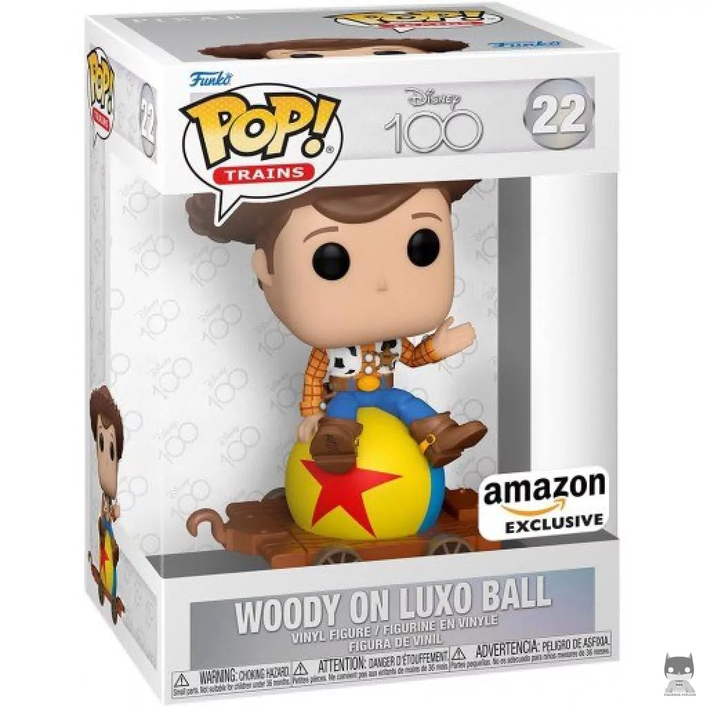 Figura Funko Pop! Woody sobre la pelota Luxo en su caja