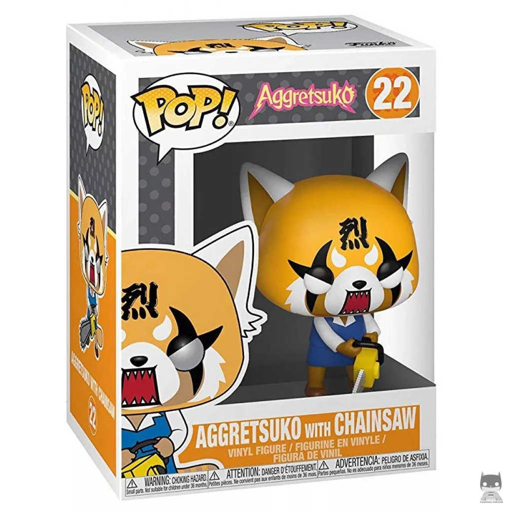 Figura Funko Pop! Aggretsuko con motosierra en su caja