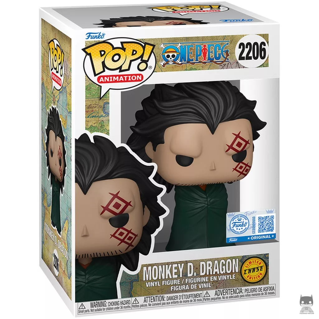 Figura Funko Pop! Monkey D. Dragon (Chase) en su caja