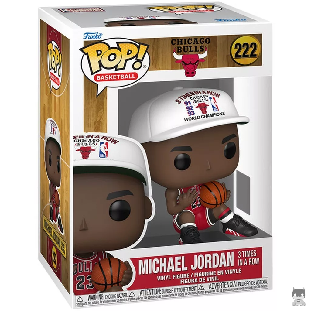 Figura Funko Pop! Michael Jordan (3 veces seguidas) en su caja