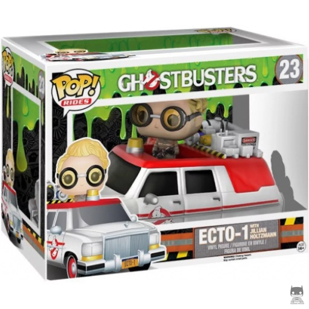 Figura Funko Pop! Ecto-1 con la Dra. Jillian Holtzmann en su caja