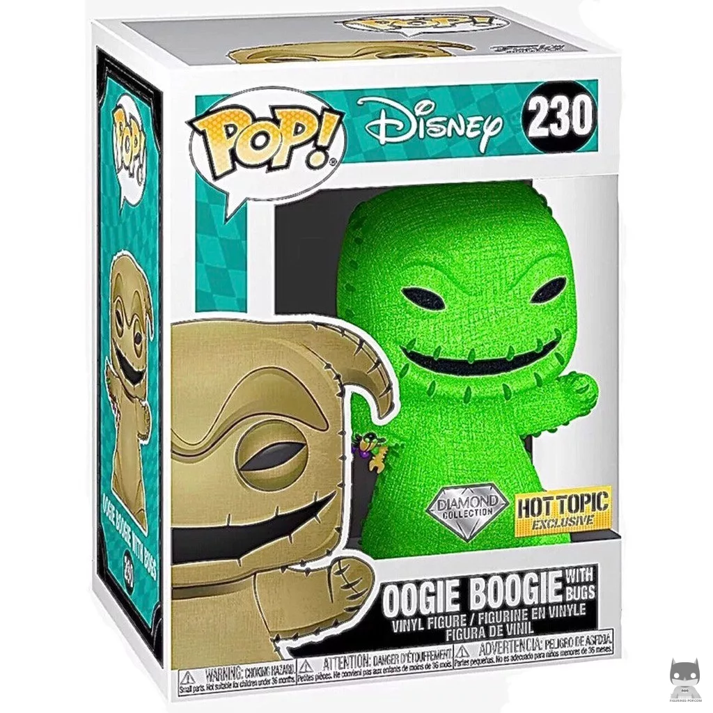 Figura Funko Pop! Oogie Boogie con bichos (Purpurina de diamante) en su caja