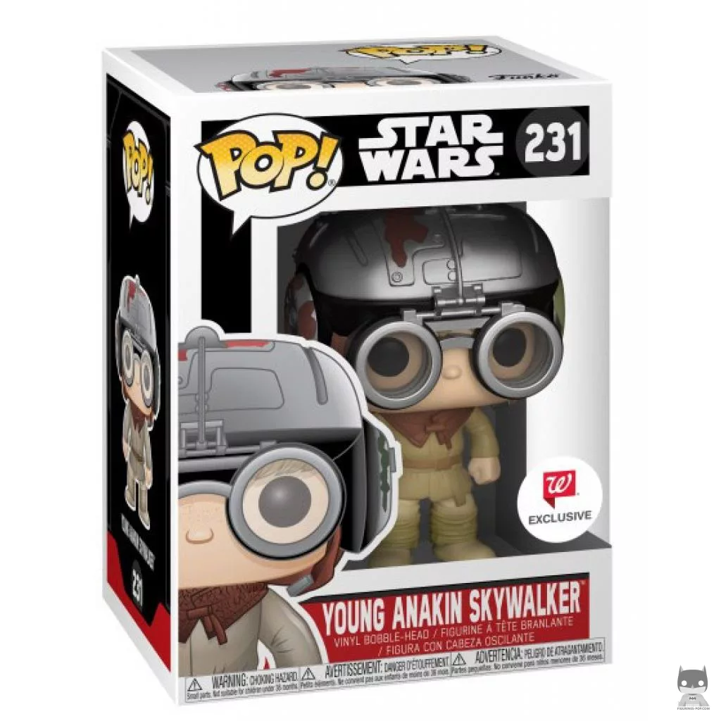Figura Funko Pop! Anakin Skywalker con casco de piloto de carreras de vainas en su caja