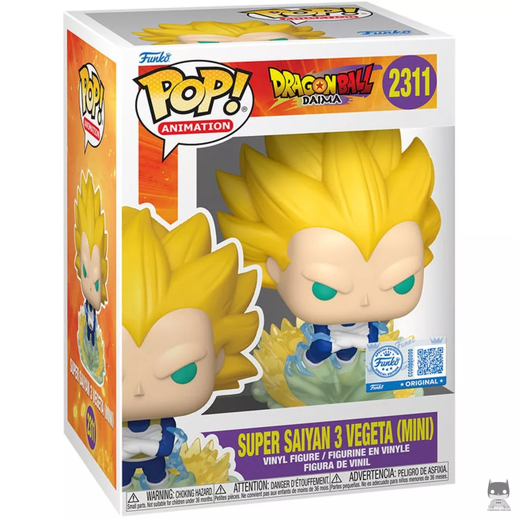 Figura Funko Pop! Vegeta Super Saiyan 3 (Mini) en su caja