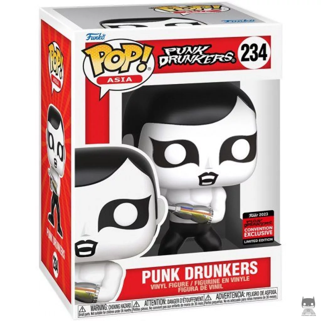 Figura Funko Pop! Punk Drunkers (Blanco y negro) en su caja