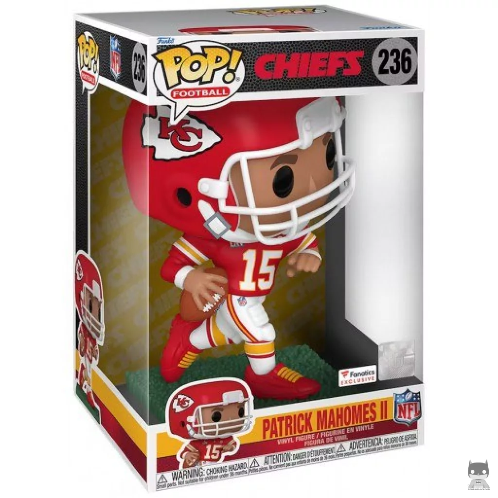 Figura Funko Pop! Patrick Mahomes II (Supersized) en su caja