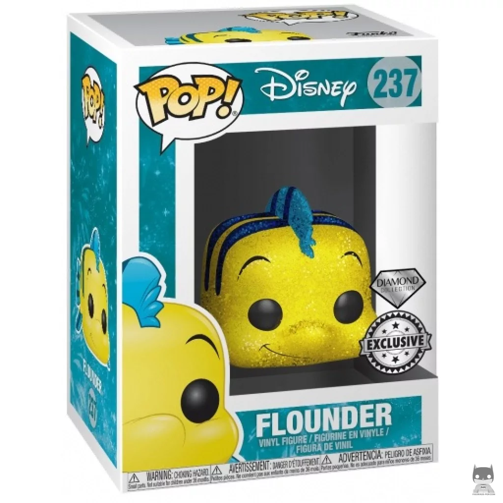 Figura Funko Pop! Flounder (Purpurina) en su caja