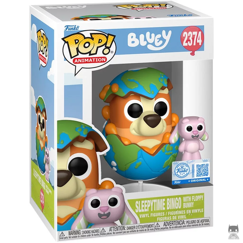 Figura Funko Pop! Bingo a la hora de dormir con Floppy Bunny en su caja