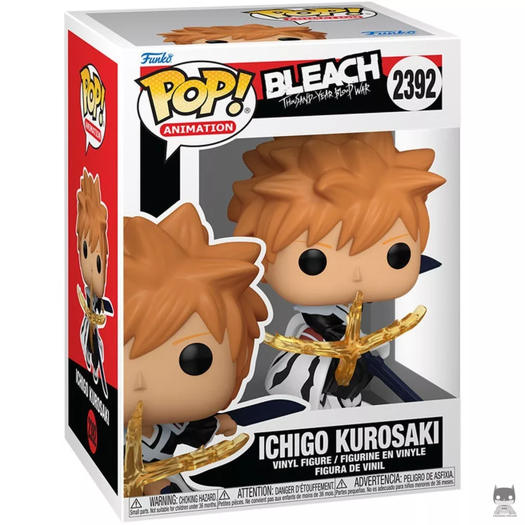 Figura Funko Pop! Ichigo Kurosaki con las dos espadas Zangetsu en su caja