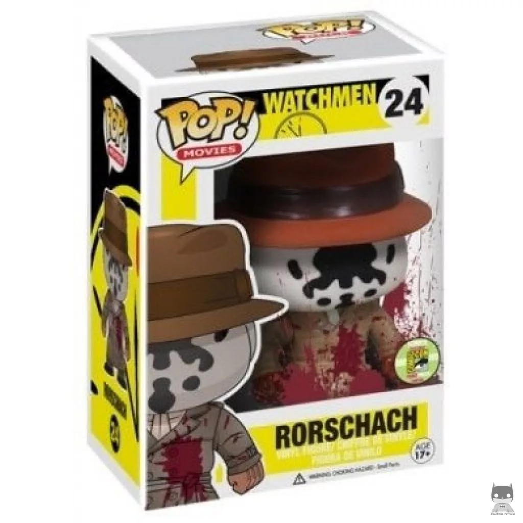 Figura Funko Pop! Rorschach (Ensangrentado) en su caja