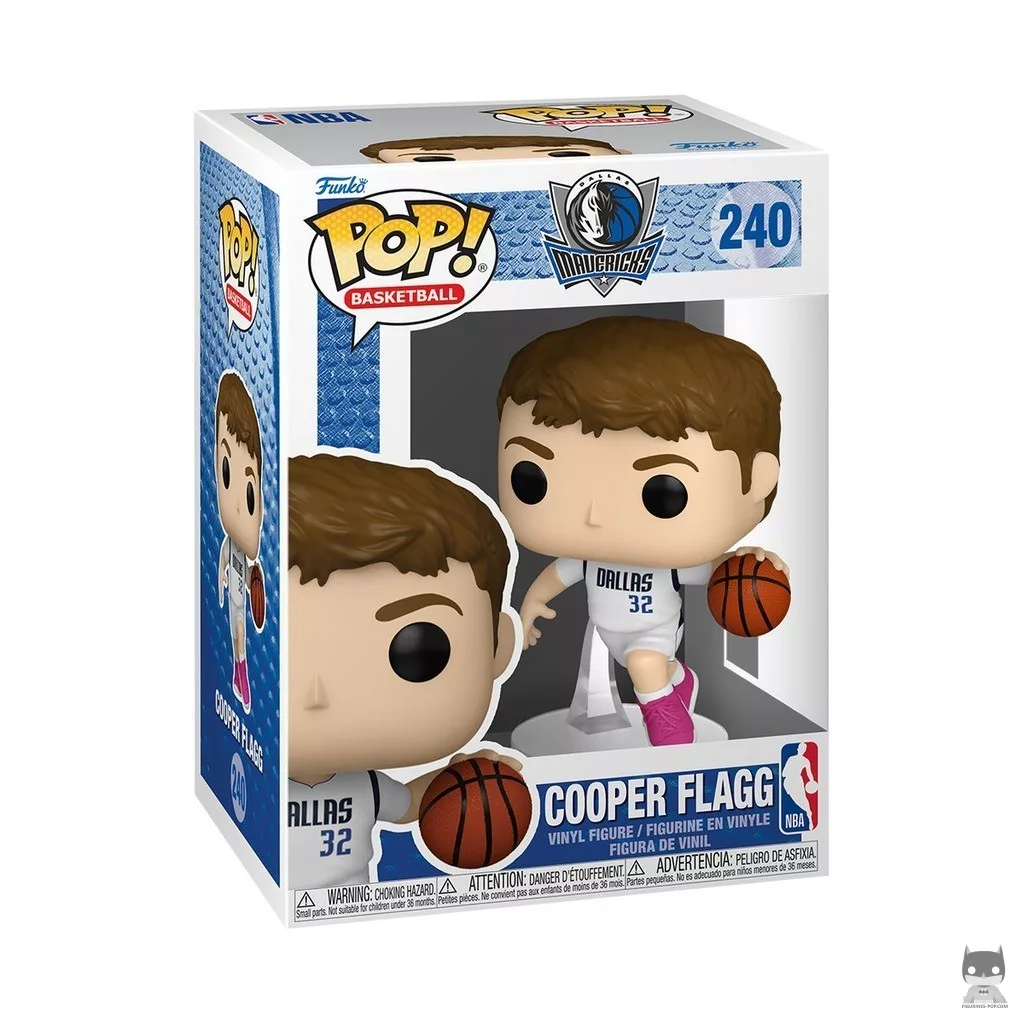 Figura Funko Pop! Cooper Flagg (Camiseta blanca Association Edition) en su caja