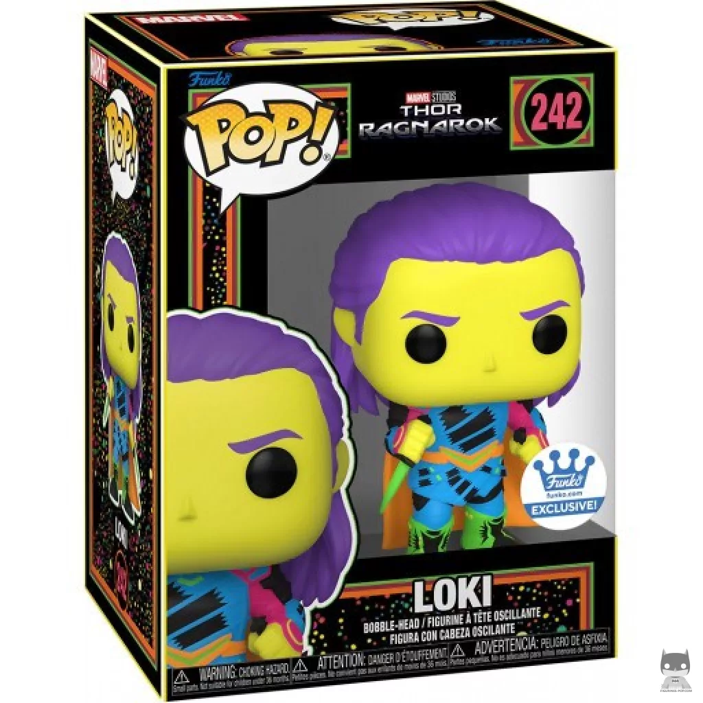 Figura Funko Pop! Loki (Luz negra) en su caja