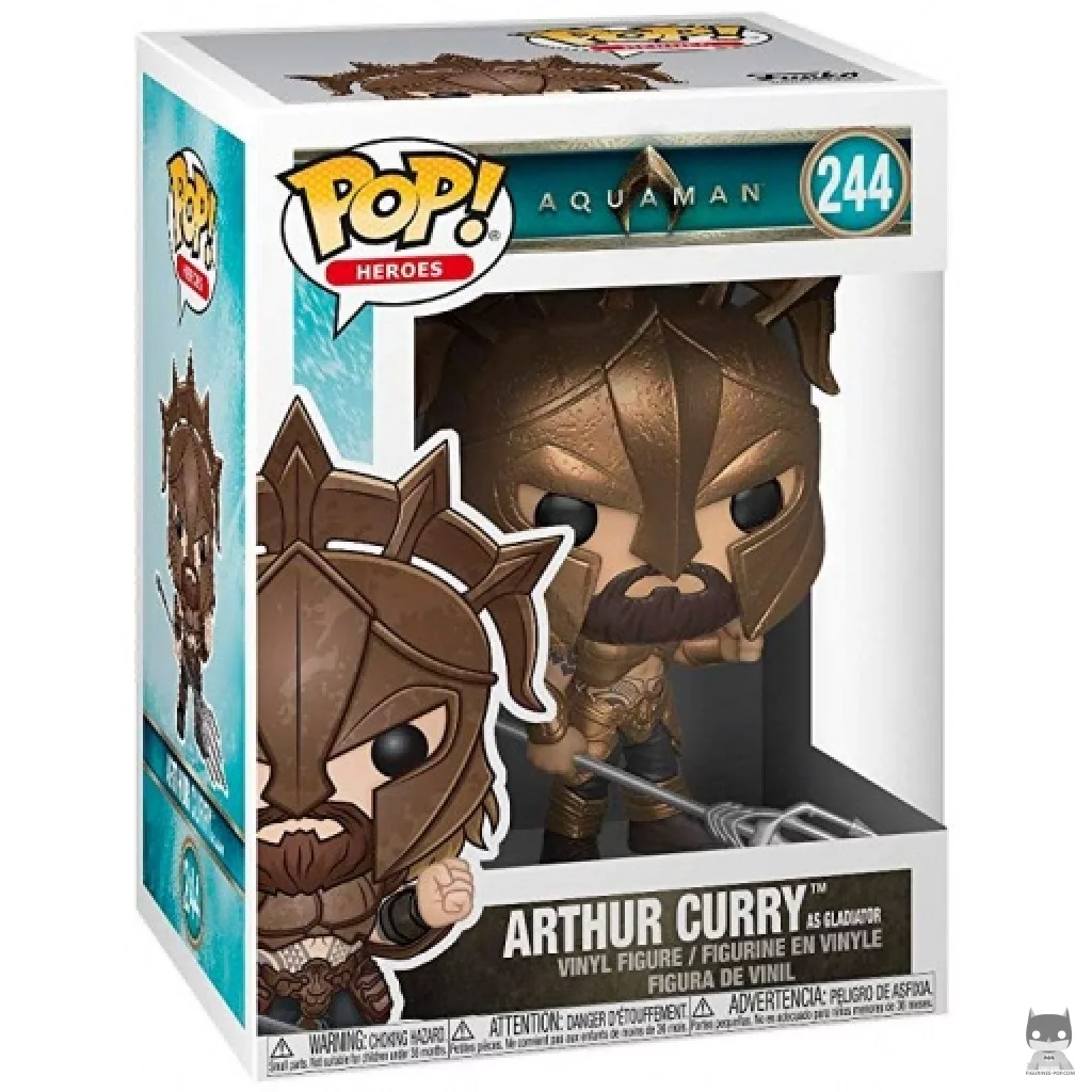 Figura Funko Pop! Arthur Curry gladiador en su caja