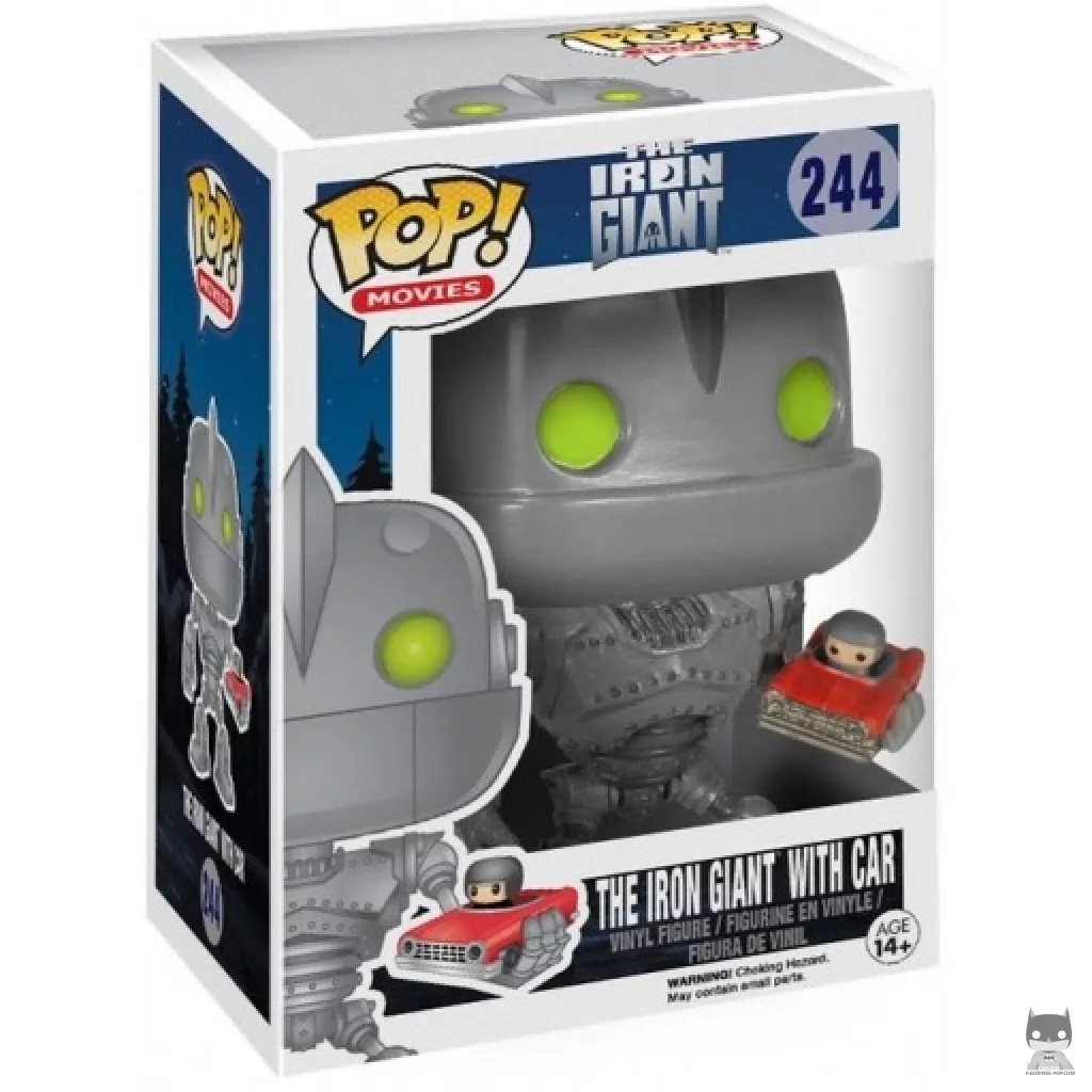 Figura Funko Pop! El gigante de hierro con coche en su caja