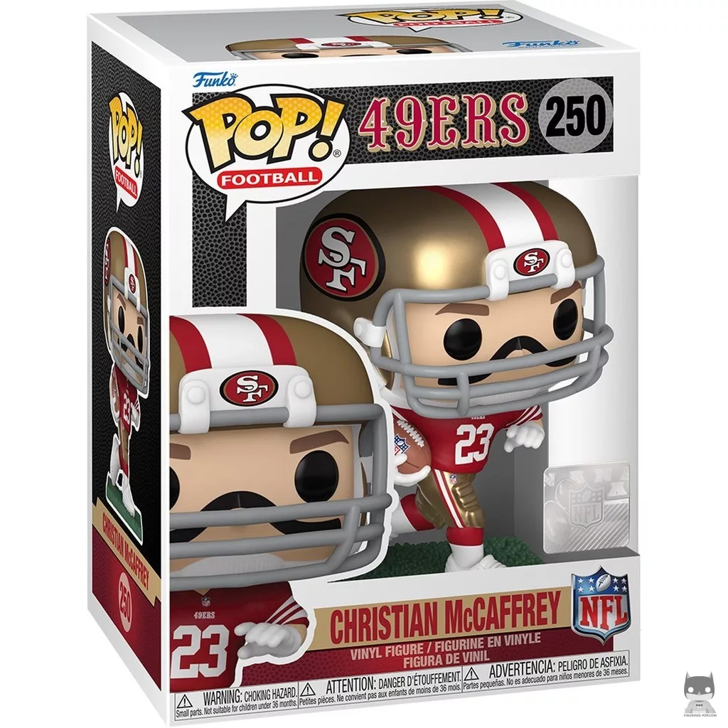 Figura Funko Pop! Christian McCaffrey en su caja