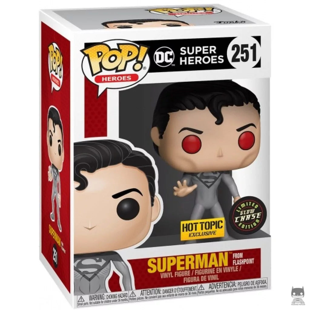 Figura Funko Pop! Superman de Flashpoint (Chase & Brilla en la oscuridad) en su caja