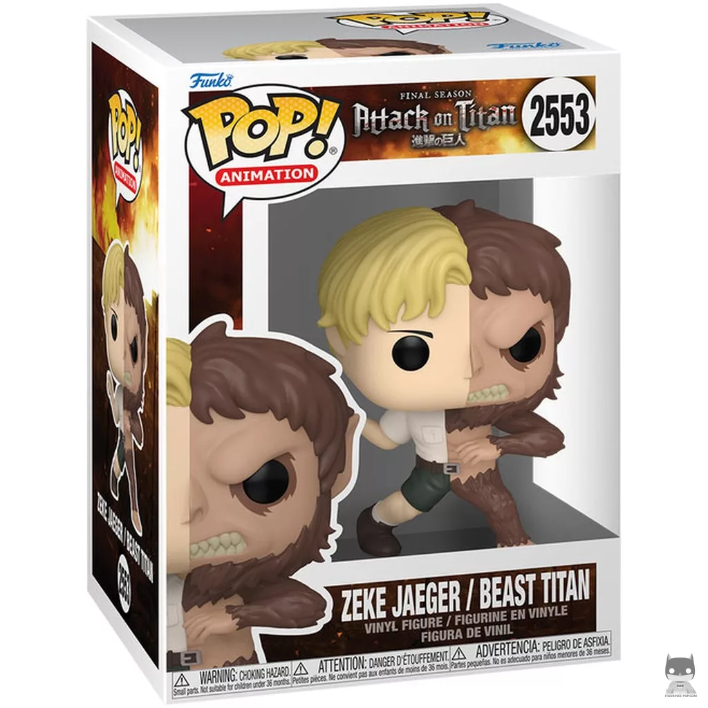 Figura Funko Pop! Zeke Jaeger / Titán Bestia (Split) en su caja