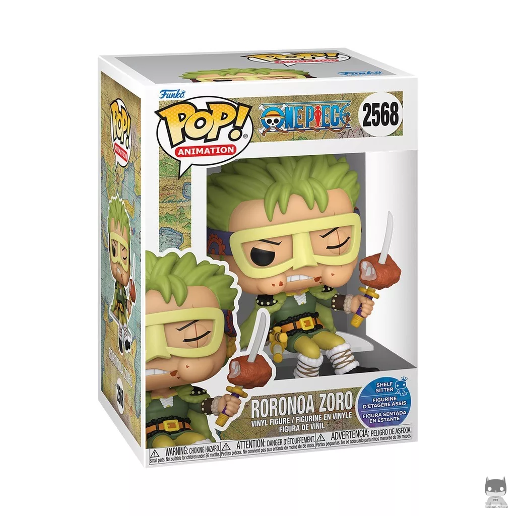 Figura Funko Pop! Roronoa Zoro (Shelf Sitter) en su caja