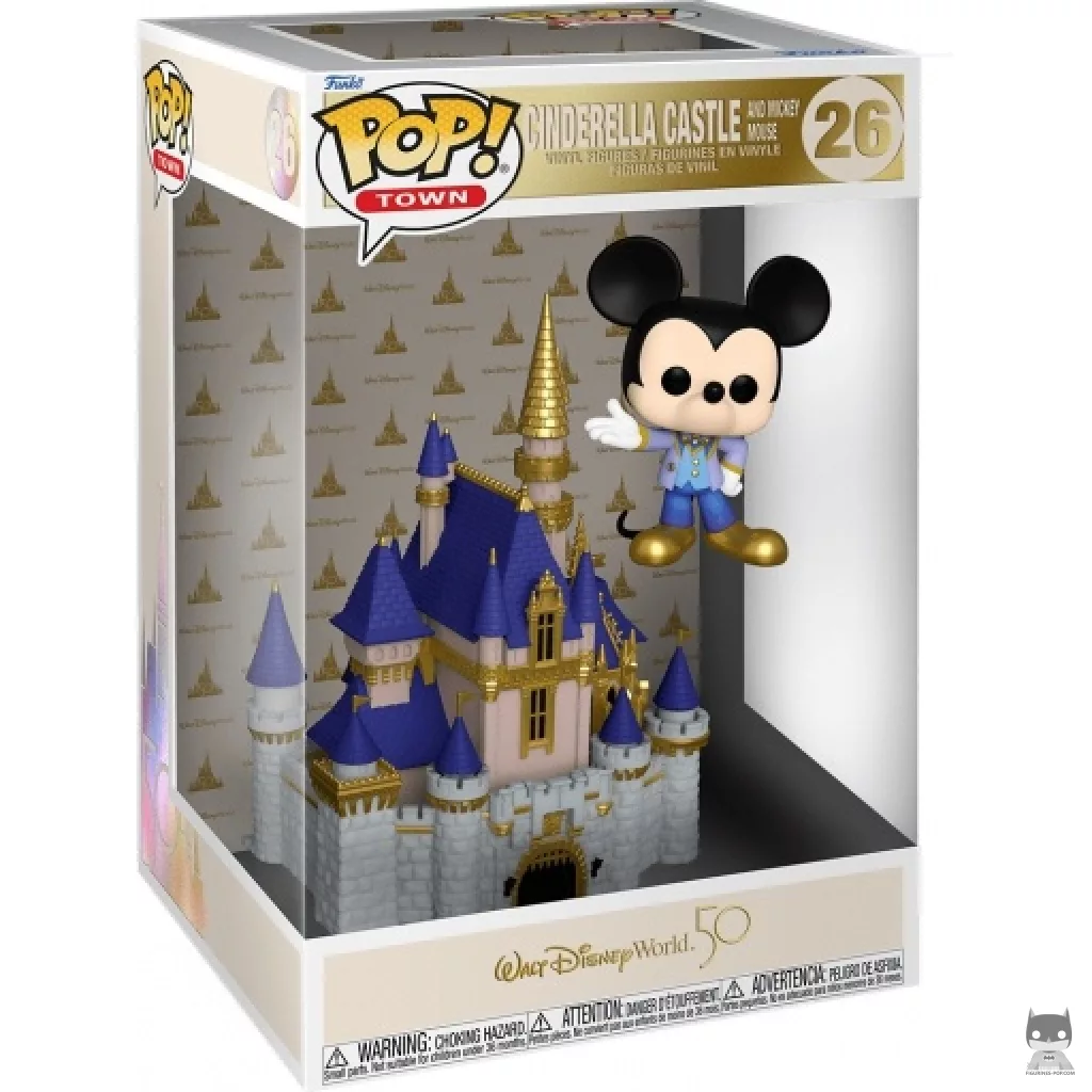 Figura Funko Pop! Castillo de Cenicienta & Mickey Mouse en su caja