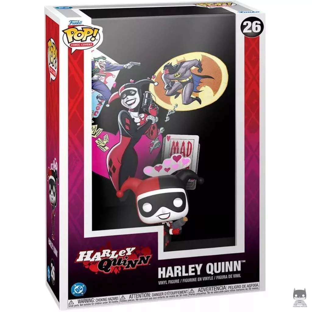 Figura Funko Pop! Harley Quinn (Batman Adventures: Mad Love) (Portada de cómic) en su caja