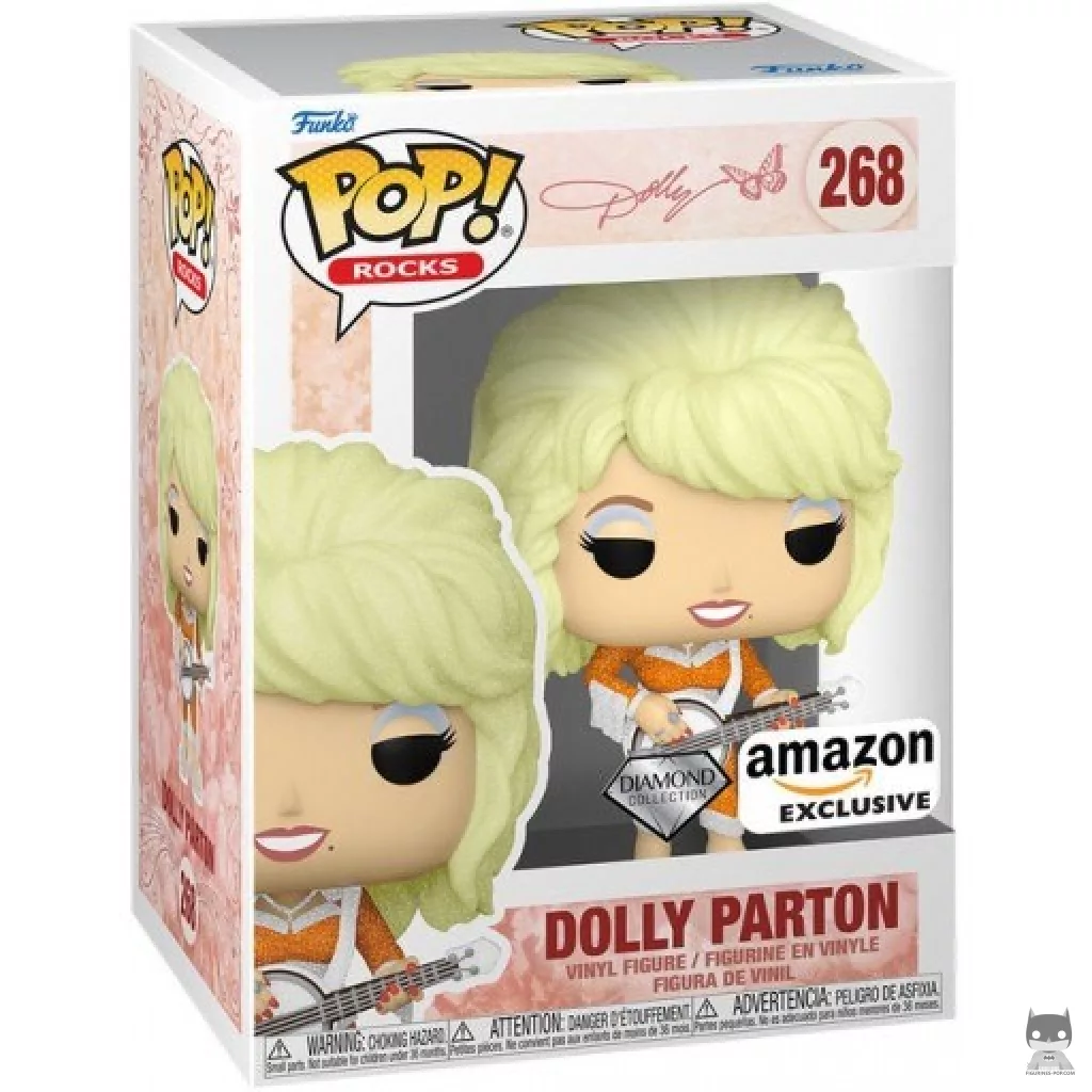 Figura Funko Pop! Dolly Parton (Glastonbury 2014) (Purpurina diamante) en su caja