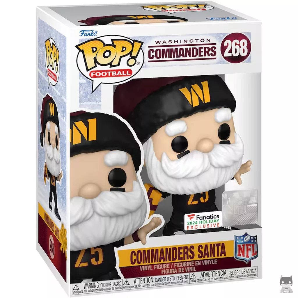 Figura Funko Pop! Papá Noel de los Commanders en su caja
