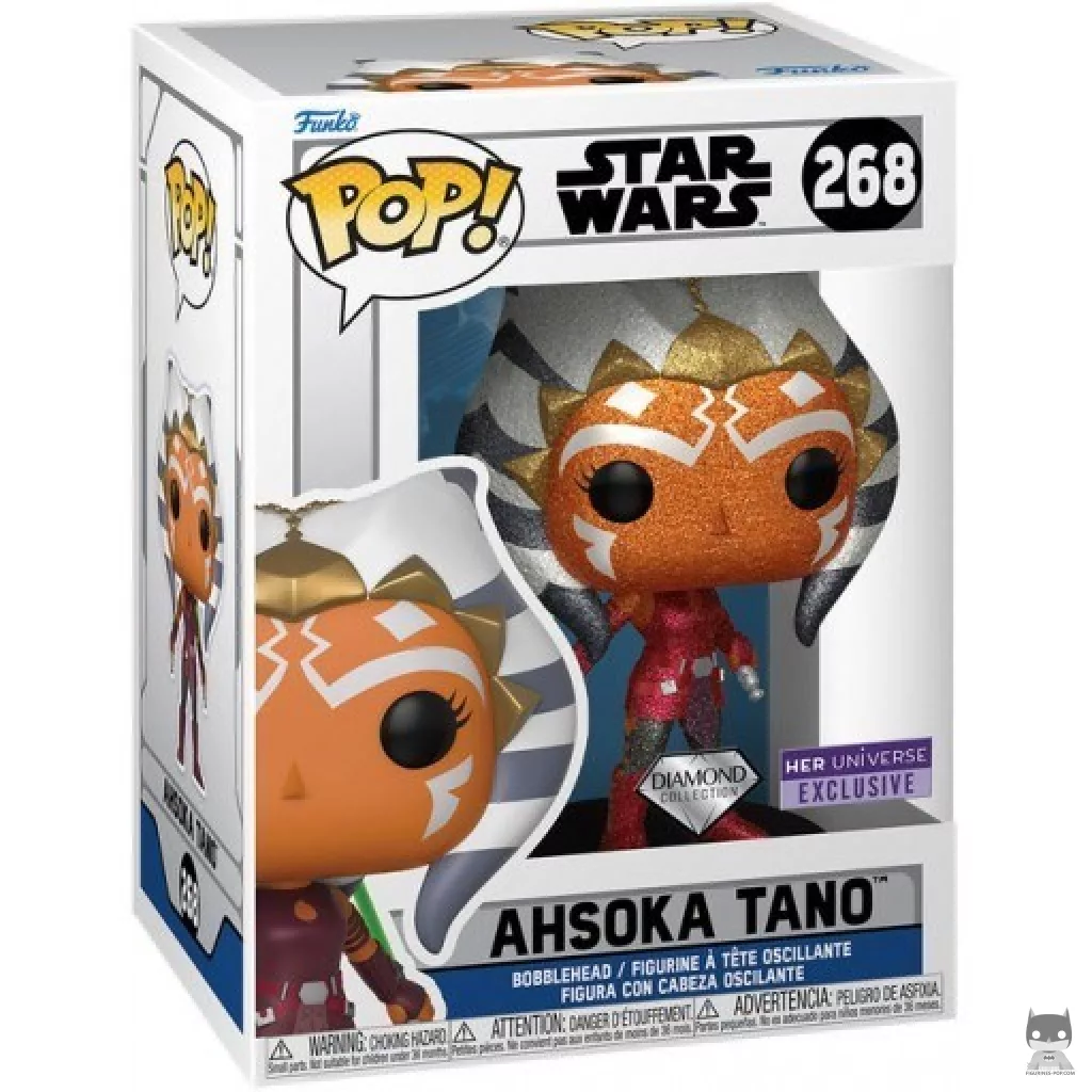 Figura Funko Pop! Ahsoka Tano (Purpurina de diamante) en su caja