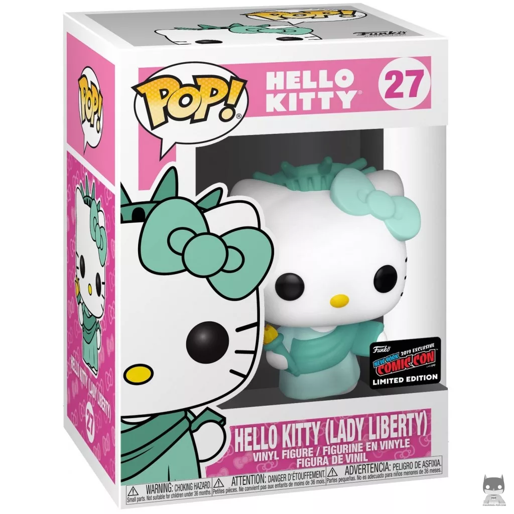 Figura Funko Pop! Hello Kitty Estatua de la Libertad en su caja