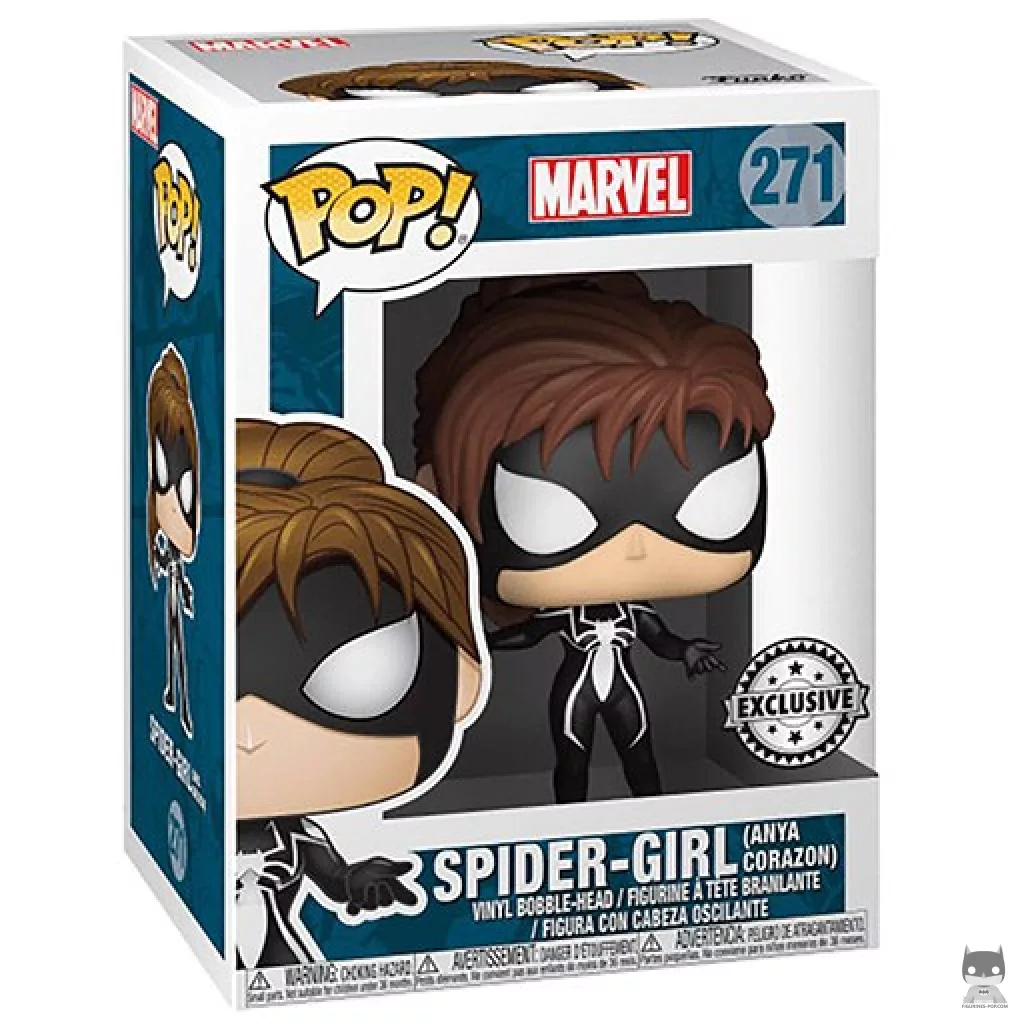 Figura Funko Pop! Spider-Girl (Anya Corazón) en su caja