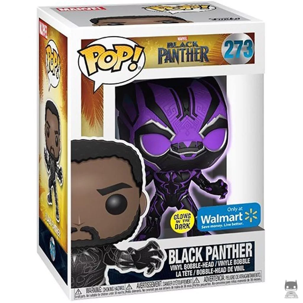 Figura Funko Pop! Black Panther (Brilla en la oscuridad) en su caja