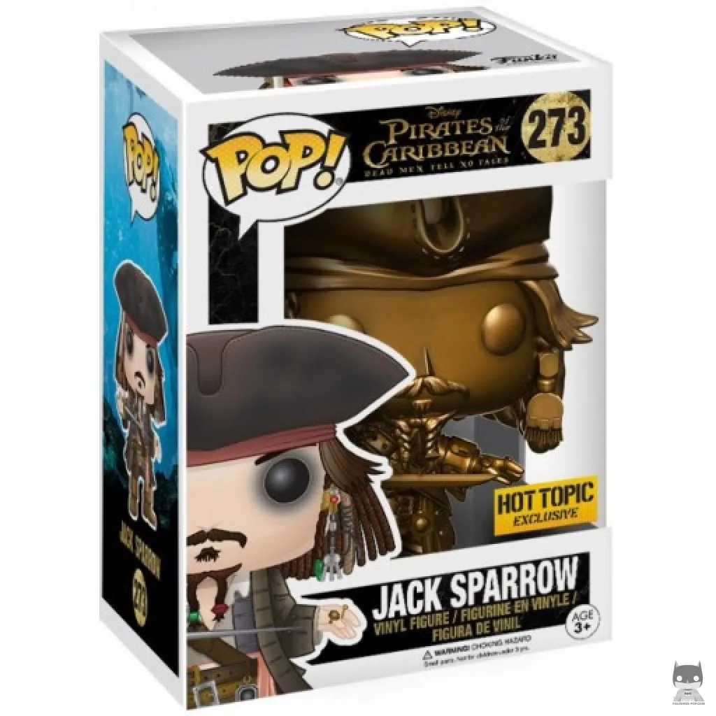 Figura Funko Pop! Capitán Jack Sparrow (Dorado) en su caja