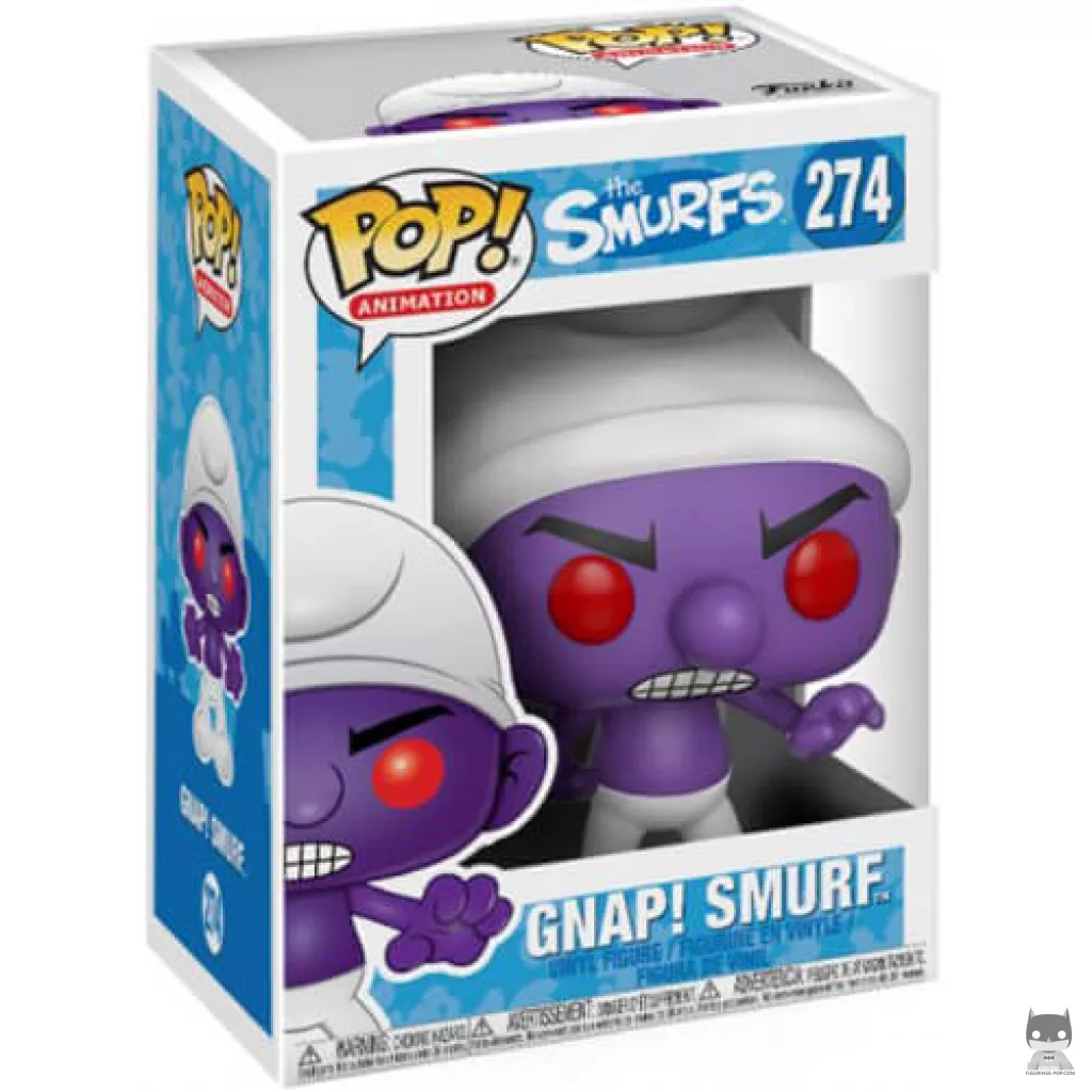 Figura Funko Pop! Pitufo GNAP! (Morado) en su caja