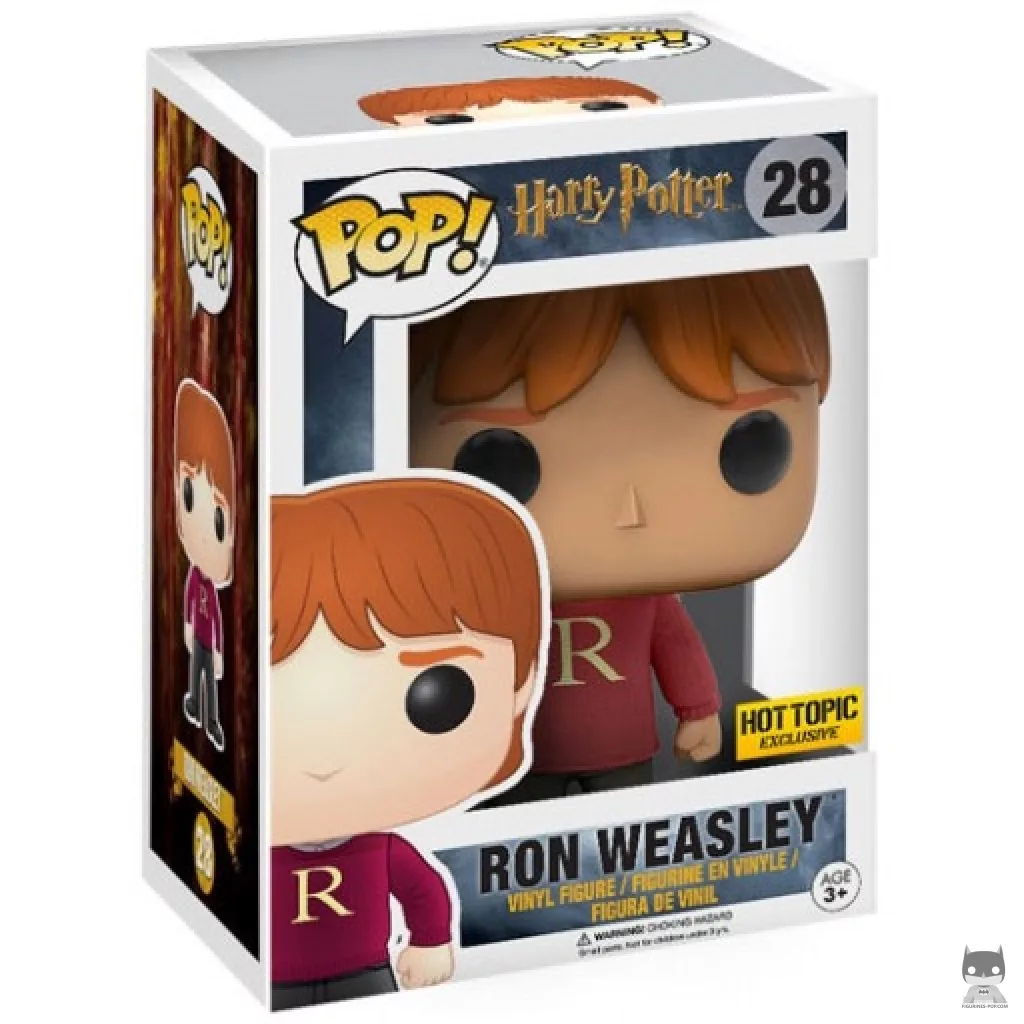 Figura Funko Pop! Ron Weasley con jersey en su caja
