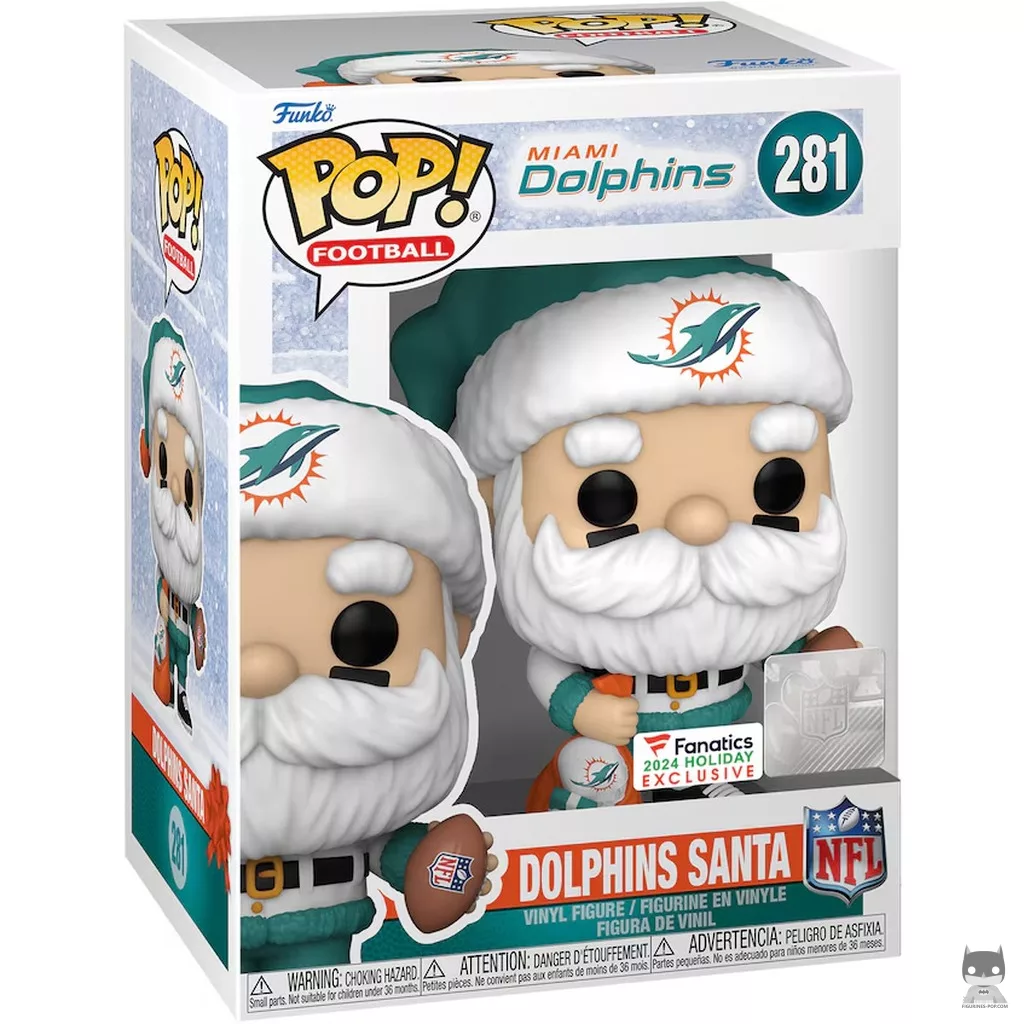 Figura Funko Pop! Papá Noel de los Dolphins en su caja