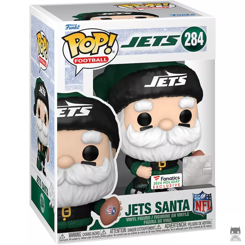 Figura Funko Pop! Papá Noel de los Jets en su caja